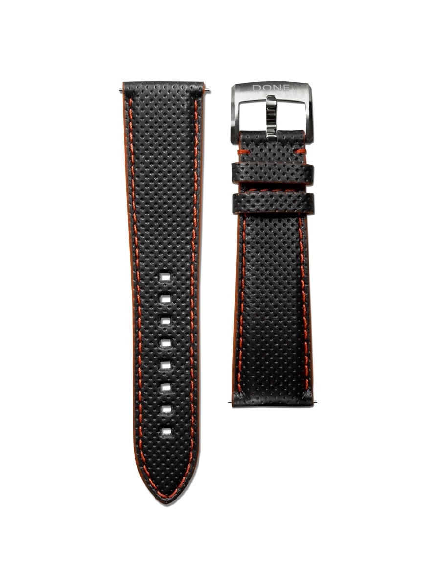 Watch Straps Black leather strap with pin buckle